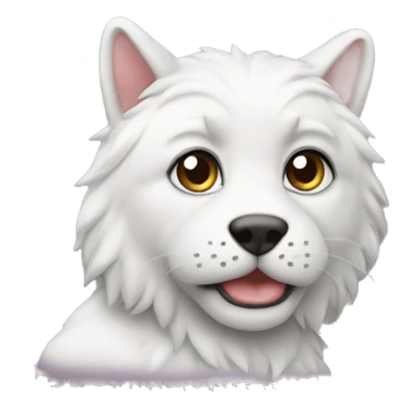 Белая кошечка с розовым ошейником  sticker