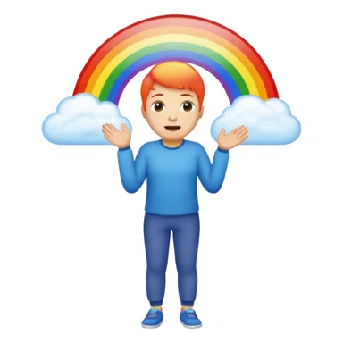 a person farting a rainbow  sticker