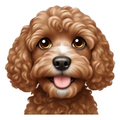  brown cavapoo with the cutest puppy face but with curly hair  sticker
