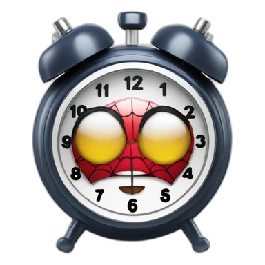Funny spiderman alarm clock sticker