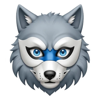 wolf with a white anonymous mask sticker