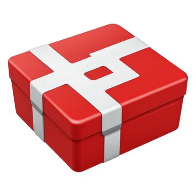 white x in red box 2D sticker