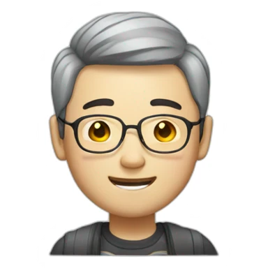 Chinese guy wear glass and happy face just like me sticker