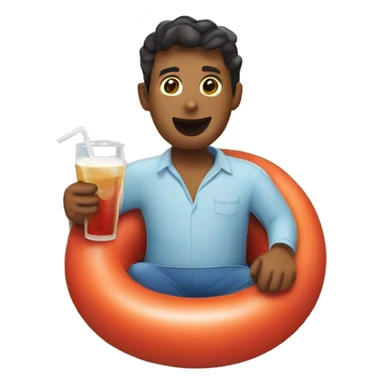 Tubing with drink in hand sticker