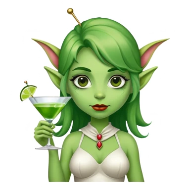 a green martini with ogre ears. i’m just a girl martini shrek aesthetic  sticker