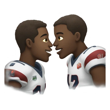 Football players kissing sticker