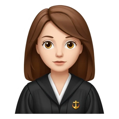 white-women-with-long-brown-hair-lawyer-in-lawyer’s-robe. sticker