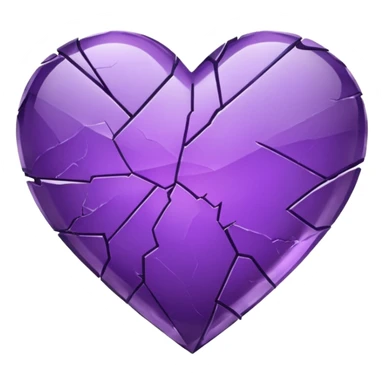 purple broken heart sticker