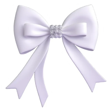 white bow with a knot and sparkles sticker