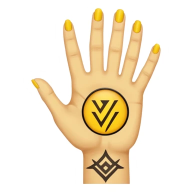 Please create the famous YVL handing used by playboicarti in a yellow skin tone sticker
