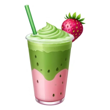 iced matcha latte strawberry  sticker