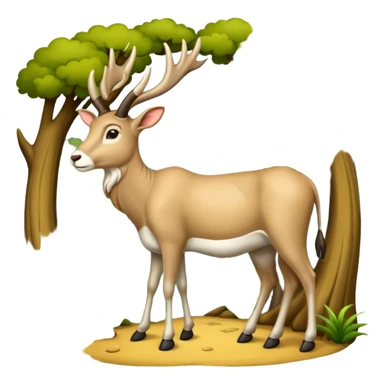 Een slede wordt getrokken door een eland in een noors dennenbos sticker