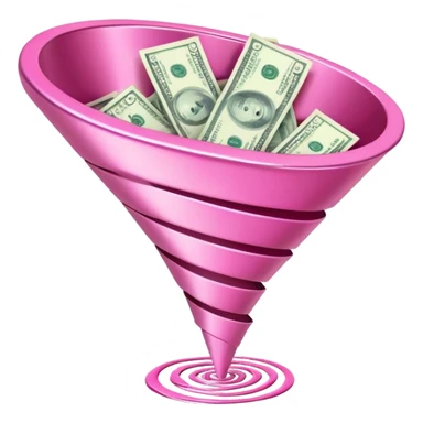 pink money in the sales funnel sticker