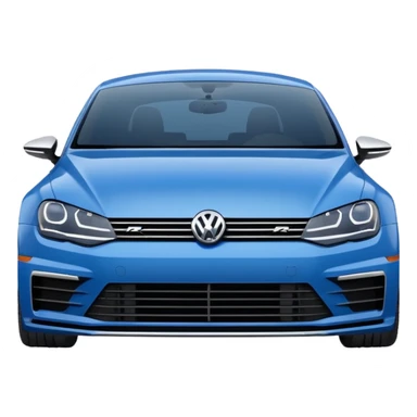 blue Volkswagen R car viewed from the front sticker