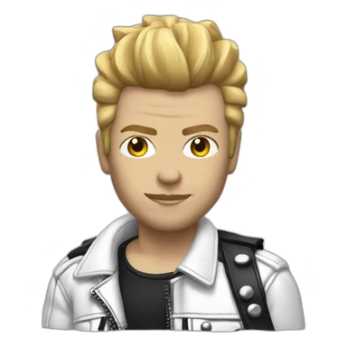 Punk rocker man with white leather jacket sticker