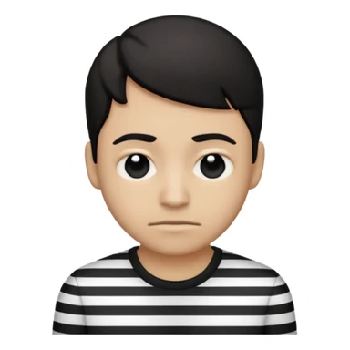 
black and white striped shirt criminal emoji sticker
