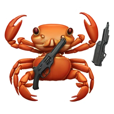 Crab with a gun sticker