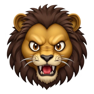 evil lion with sharp fangs sticker