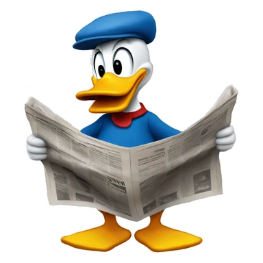 Donald duck with newspaper sticker