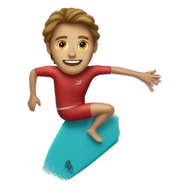 surfer on a red surfboard, the surfer has brown hair sticker