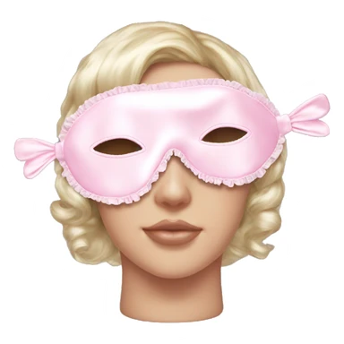 Light pink Frilly satin sleep mask no eyes sticker