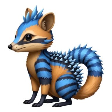 Fiery Blue-Flamed Handsome Wicked Cool Hot Edgy Numbat-Trico-Civet-Vernid-fusion-hybrid-creature sticker
