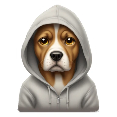 Sad dog in a hoodie sticker