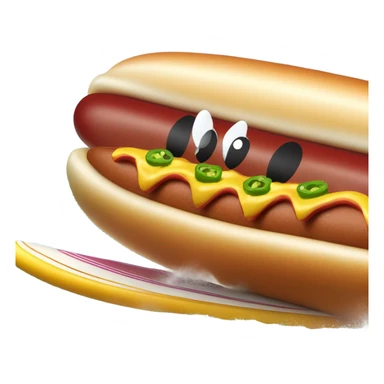 Chili dog on a surfboard sticker