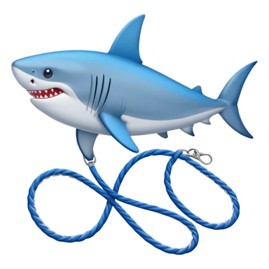 Un tiburón de pie con unos tenis azules sticker