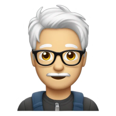 Man with glasses anda westie dog in arms sticker