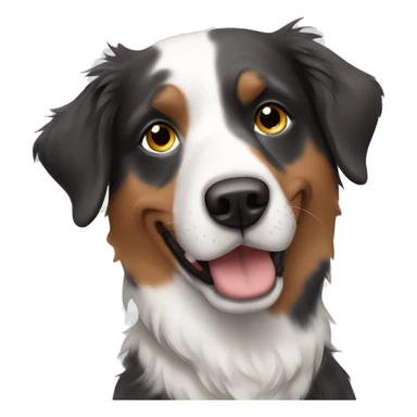 Bald man with Merle Australian shepherd sticker