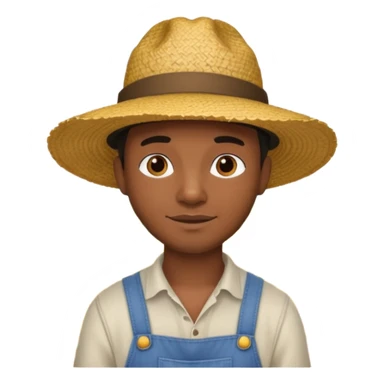 A black guy working at a farm sticker
