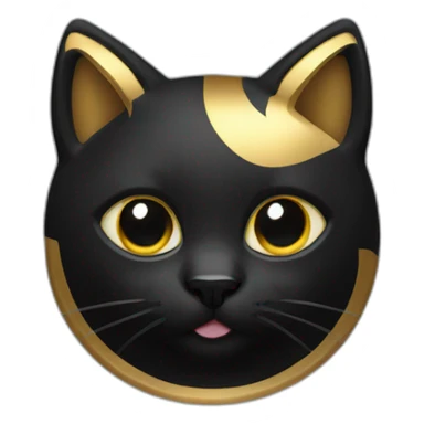 cat black with some gold sticker