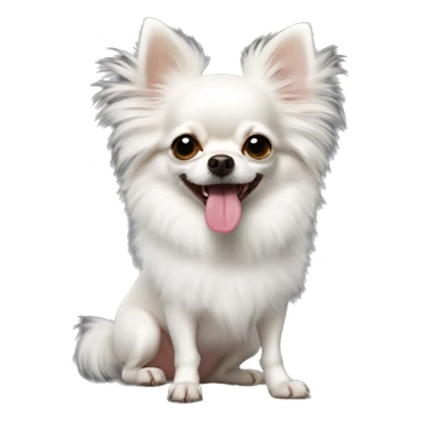 White fluffy chihuahua with tongue out sticker