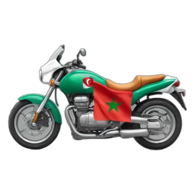 quelqu'un sur une moto avec le drapeau du Maroc derrière sticker