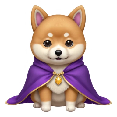 baby shiba dog, in magic purple cloak sticker