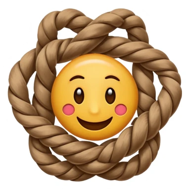 knot or tangled rope, pain point concept, emoji style sticker