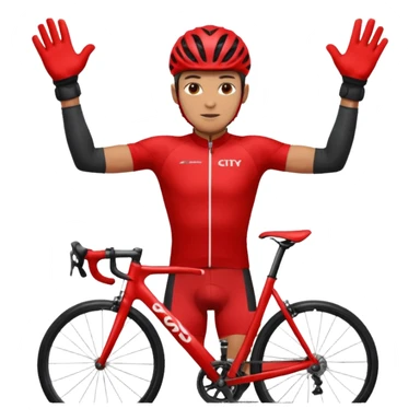 Racer + red jersey + bike gloves, City Cyclists. sticker