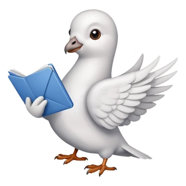 a dove with a letter in its paws sticker