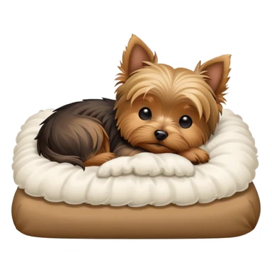 Sleeping Yorkshire terrier on bed sticker