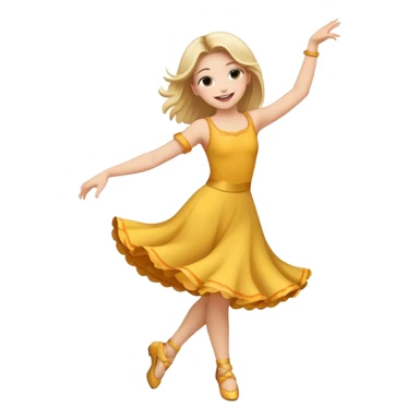 Happy girl dancing full body sticker