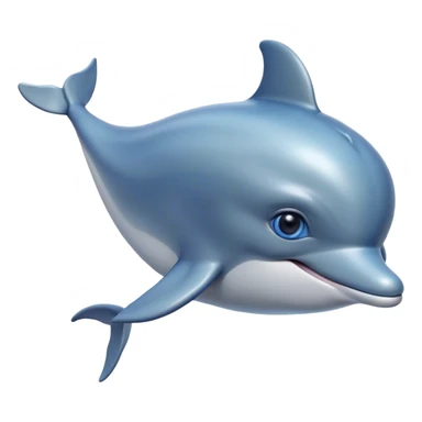 Cinematic Noble Dolphin Portrait Emoji, Poised and graceful, with a sleek, streamlined body of smooth, silvery-blue skin and a gentle, arched dorsal fin, deep, soulful eyes exuding intelligence, Simplified yet sharp and sophisticated features, highly detailed, glowing with a soft, aquatic luminescence, high shine, intelligent and elegant, stylized with an air of oceanic majesty, focused and fluid, soft glowing outline, capturing the essence of a watchful and confident marine guardian that seems ready to leap out of the screen with effortless authority! sticker