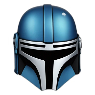 king mandalorian helmet in blue and black sticker