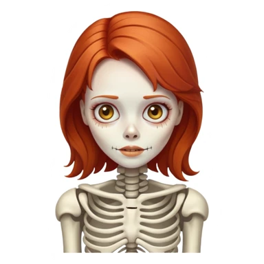 Redhead Skeleton girl sticker