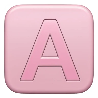 The letter A in a light pink sqaure sticker