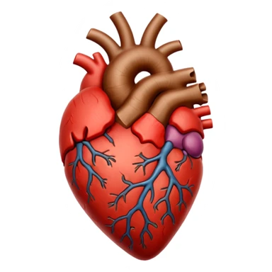 Brown anatomical heart  sticker