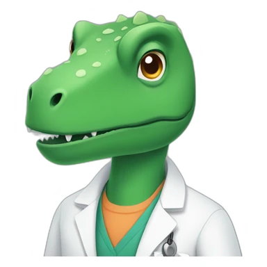 minimalist flat dinosaur doctor sticker