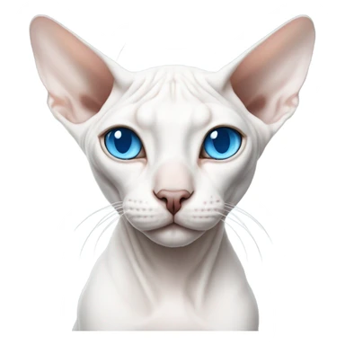 White sphynx cat with blue eyes sticker