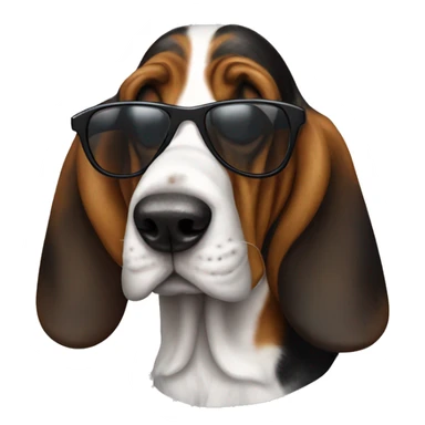 Dog basset hound full-height with sunglasses sticker