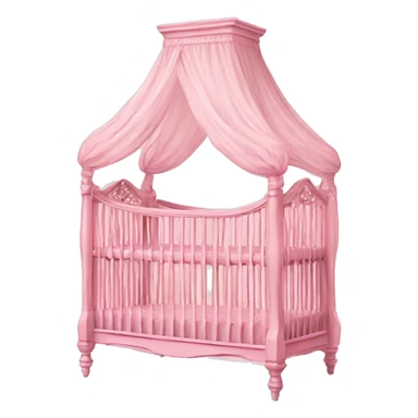 pink antique canopy crib sticker
